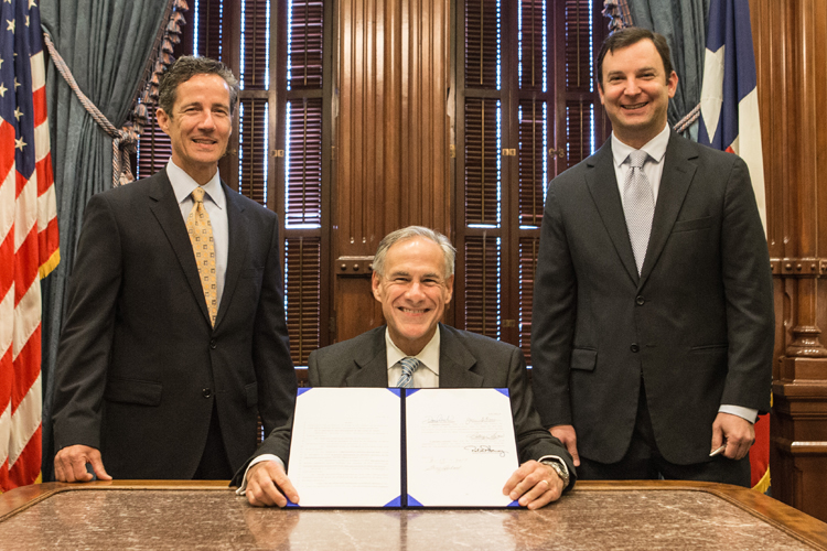 Senator Kelly Hancock with Governor Greg Abbott